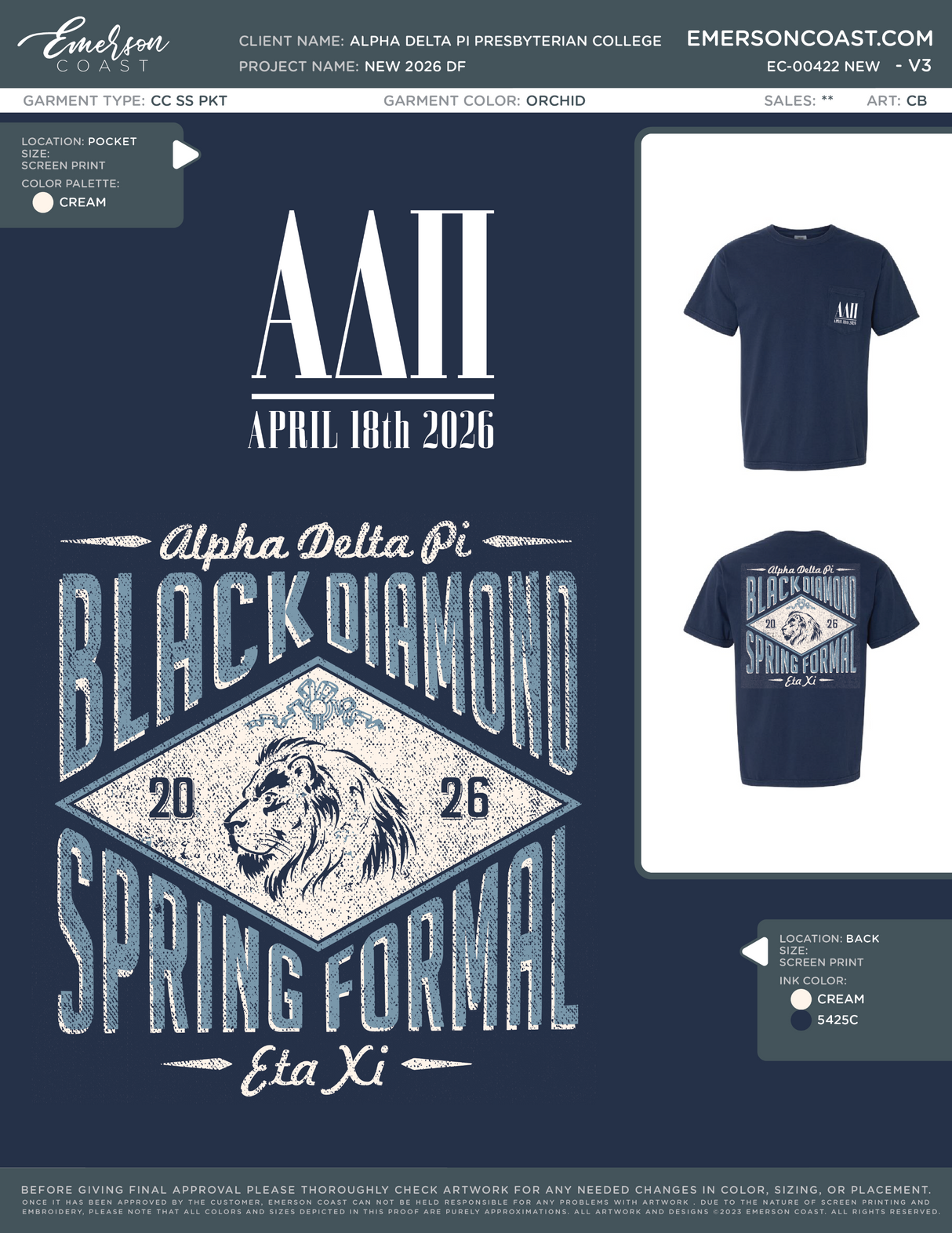 EC-00422 NEW Alpha Delta Pi Presbyterian College NEW 2026 DF