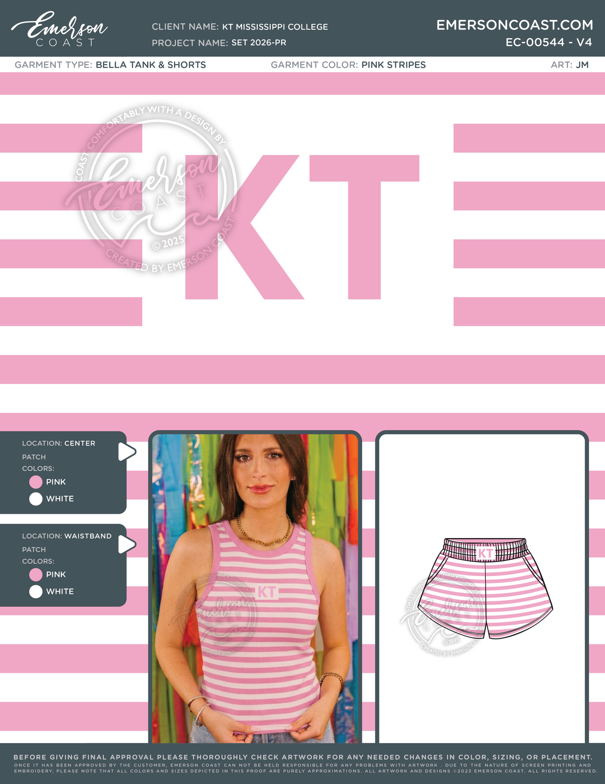 EC-00544 KT Mississippi college Set 2026-BD - for shorts only