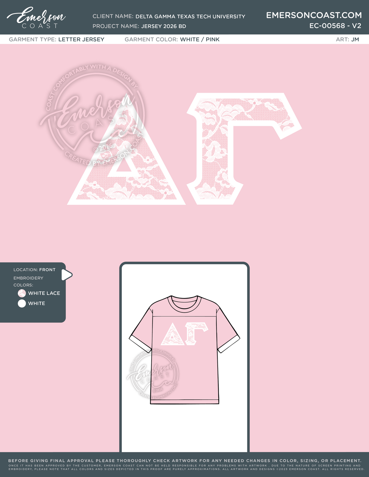 EC-00568 Delta Gamma Texas Tech University Bid Day Jerseys 2026-BD