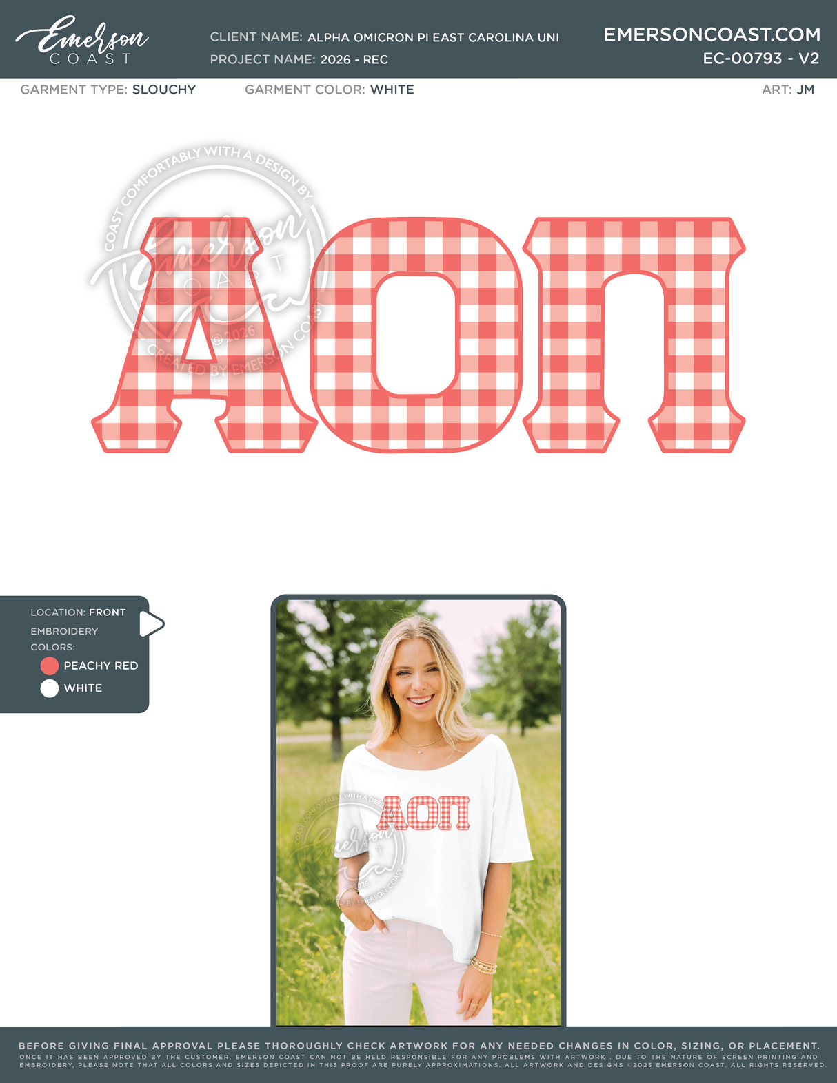 EC-00793 Alpha Omicron Pi East Carolina University Recruitment Slouchy 2026-REC