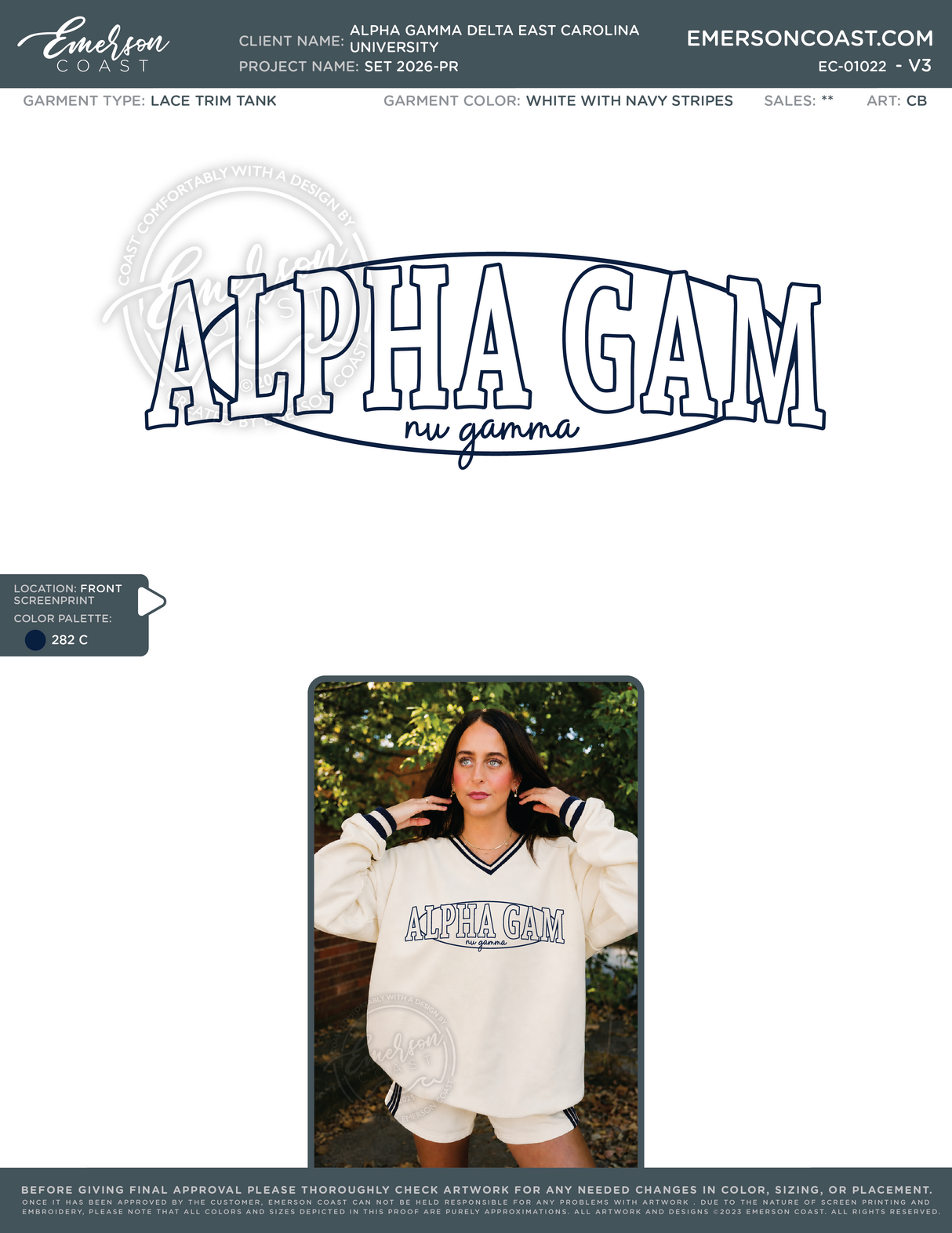 EC-01022 Alpha Gamma Delta East Carolina University Set 2026-PR