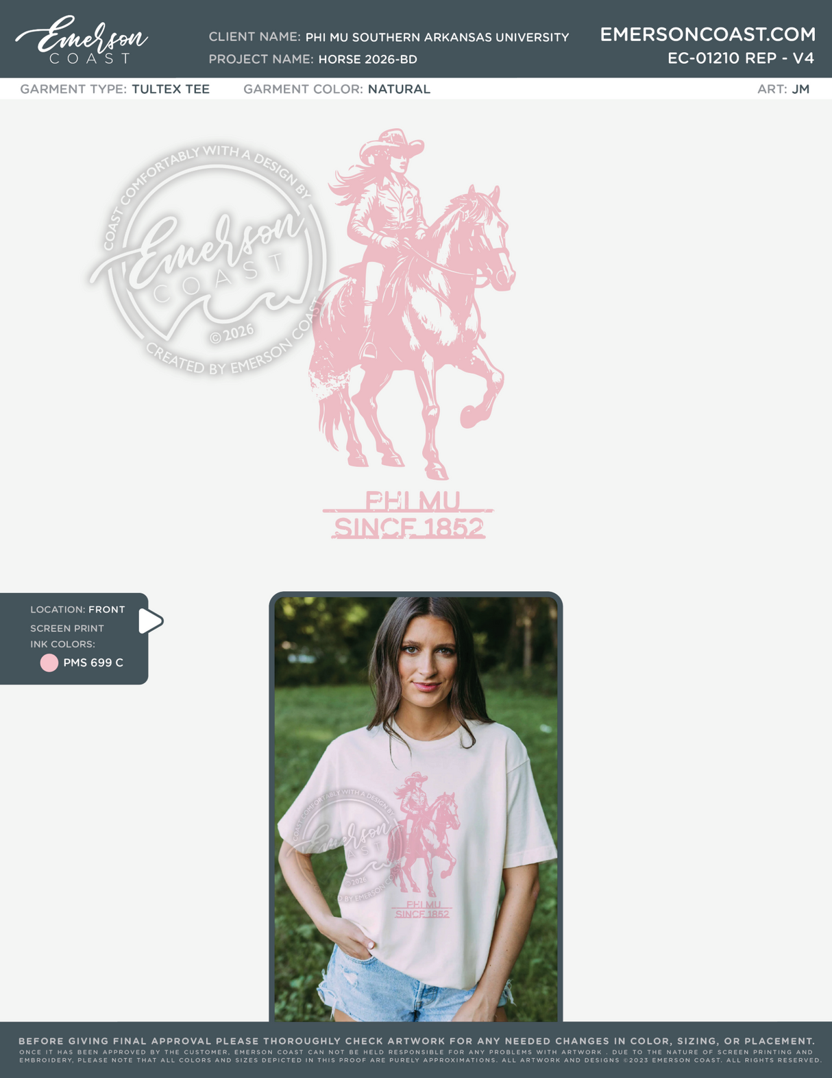 EC-01210 REP Phi Mu Southern Arkansas University Horse 2026-BD