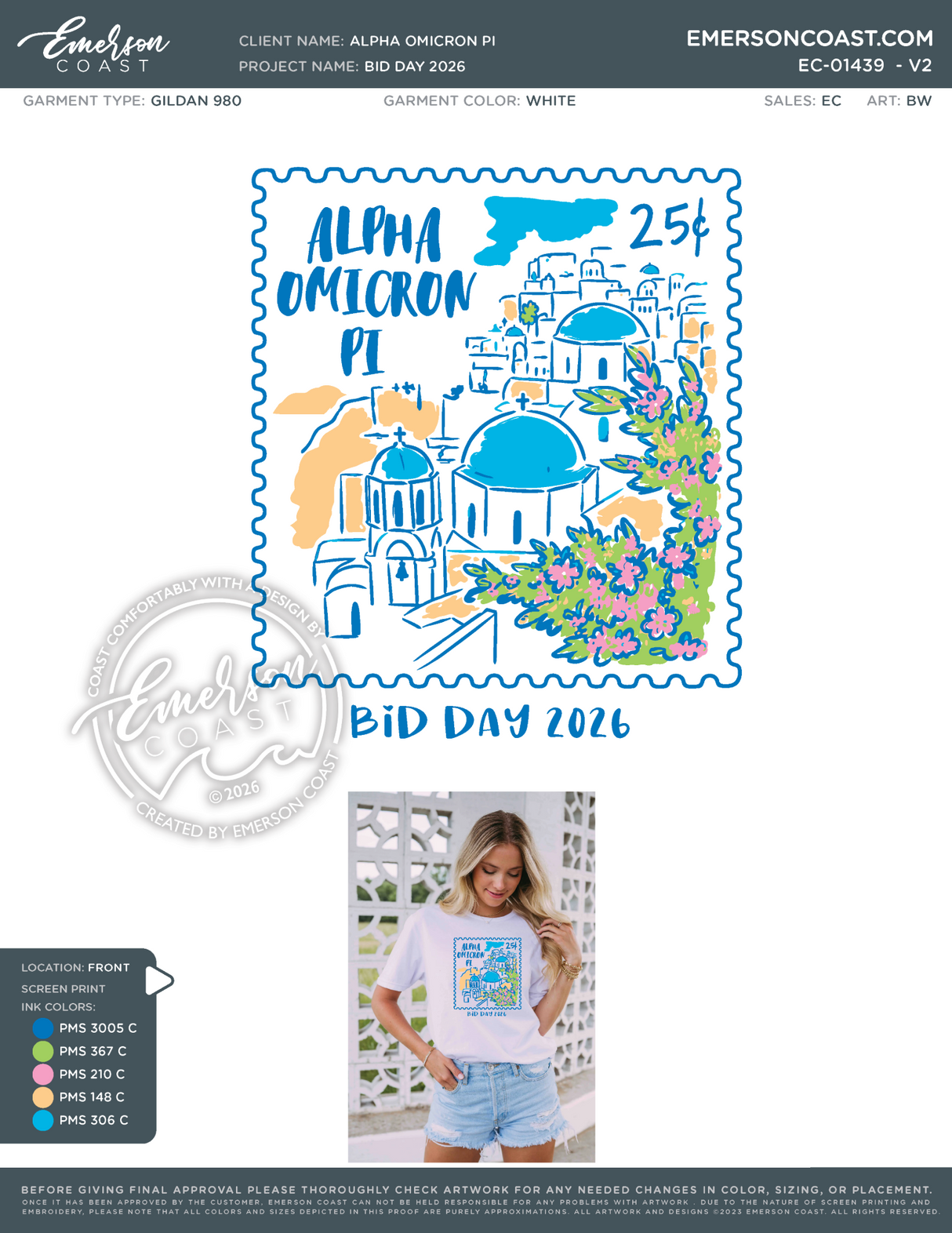 EC-01439 NEW Alpha Omicron Pi University of Alabama Huntsville Bid Day 2026-BD