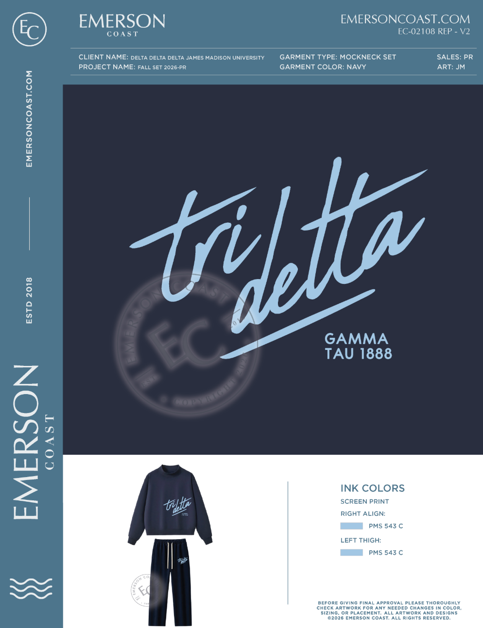 EC-02108 REP Delta Delta Delta James Madison University Fall Set 2026-PR - PANTS ONLY