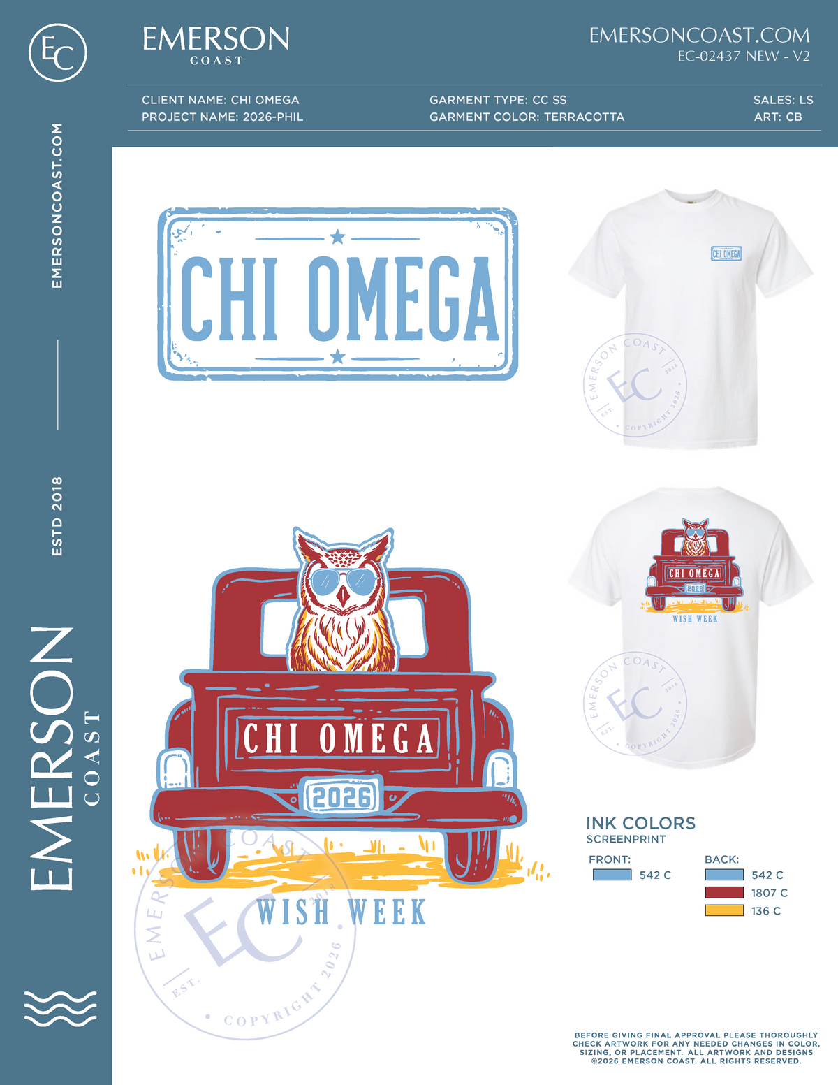 EC-02437 NEW Chi Omega American University Owl Truck 2026-PHIL