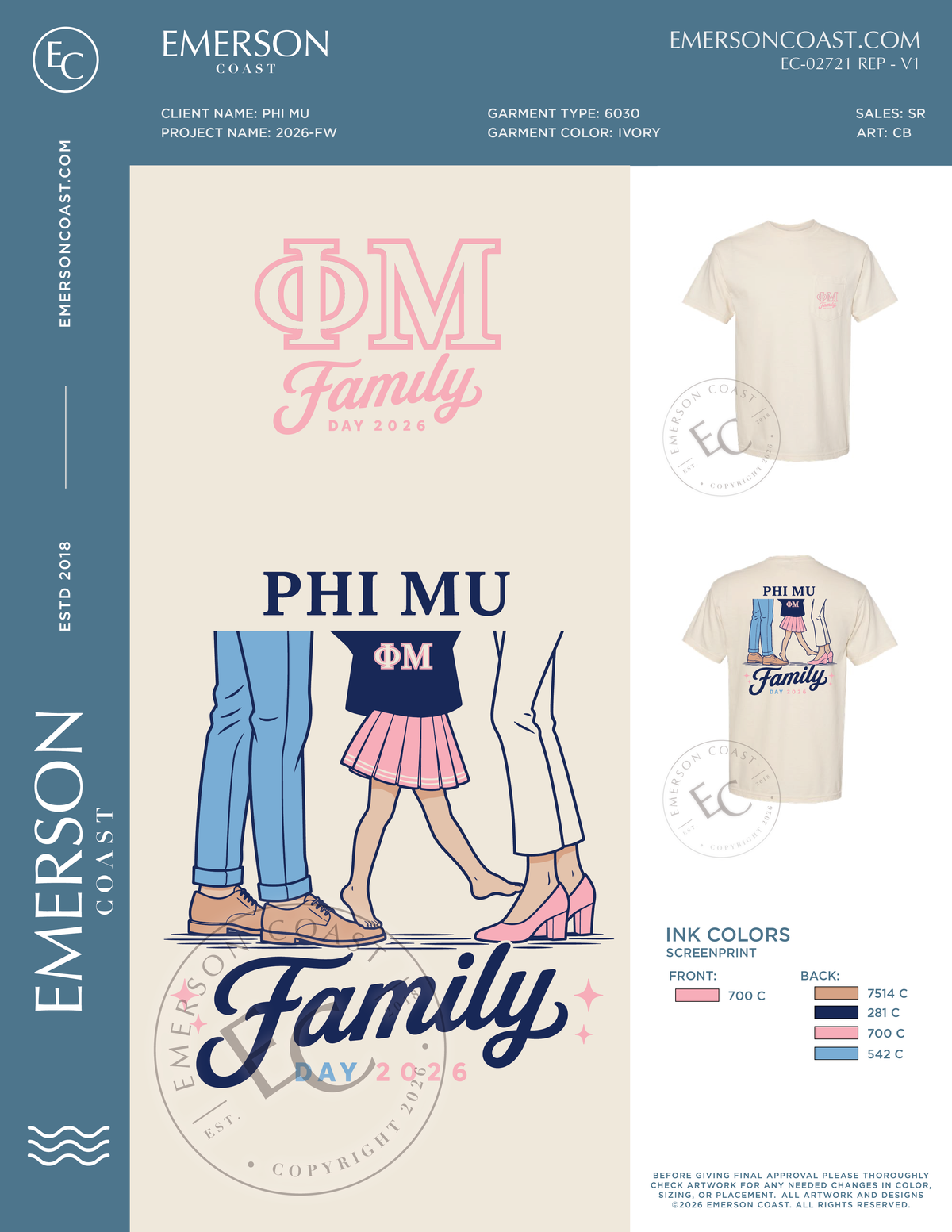 EC-02721 REP Phi Mu University of Montevallo Fam Wknd Tee Heels 2026-FW