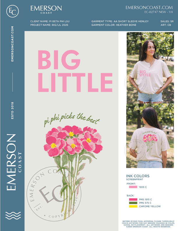 EC-02747 NEW Pi Beta Phi Louisiana State University Big/Lil 2026-BL