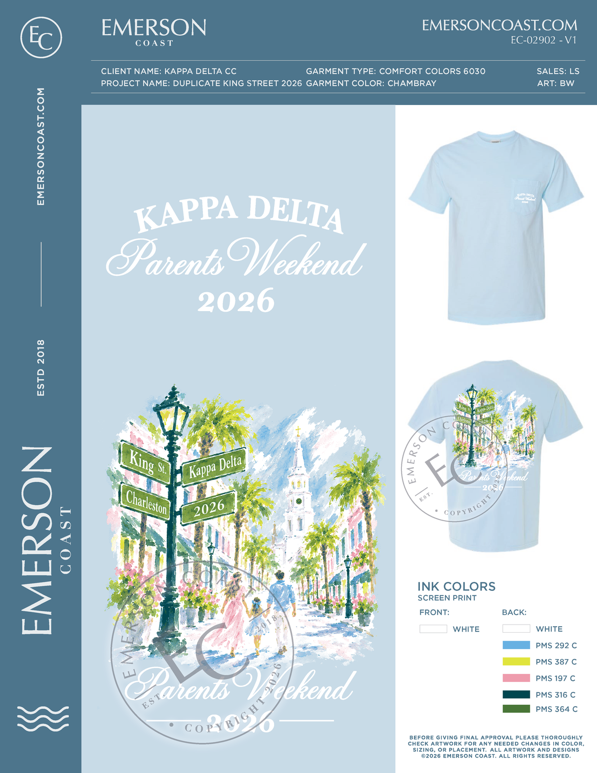 EC-02902 NEW Kappa Delta College of Charleston Duplicate King Street 2026-FW