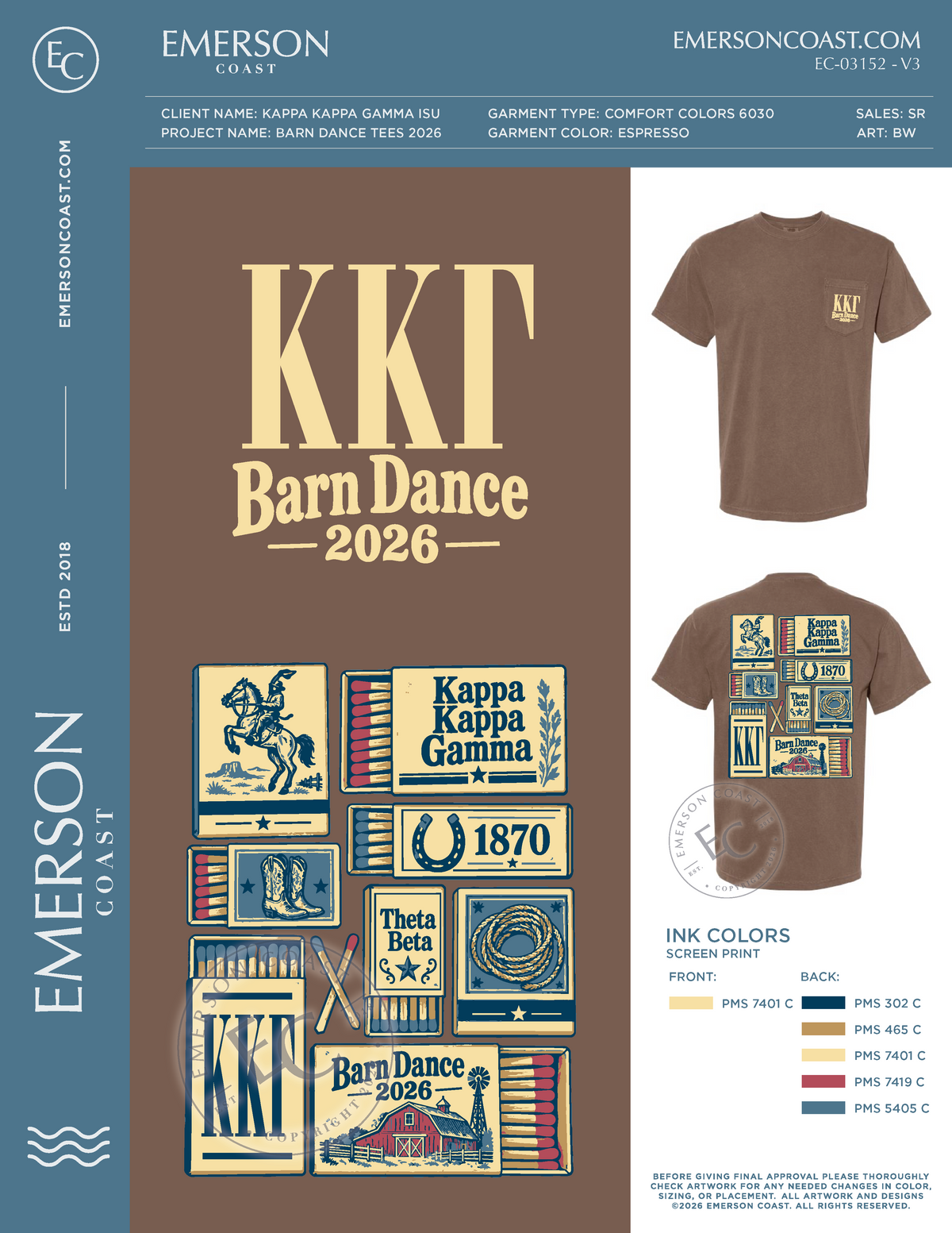 EC-03152 REP Kappa Kappa Gamma Illinois State University Barn Dance Tees 2026-DF