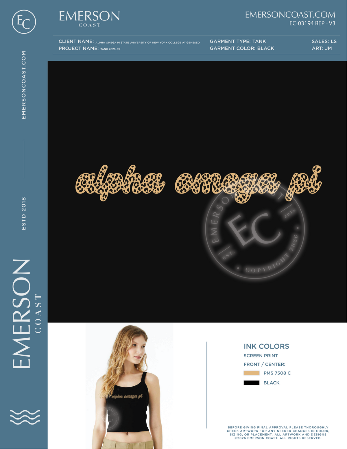 EC-03194 REP Alpha Omega Pi State University of New York College at Geneseo Tank 2026-PR