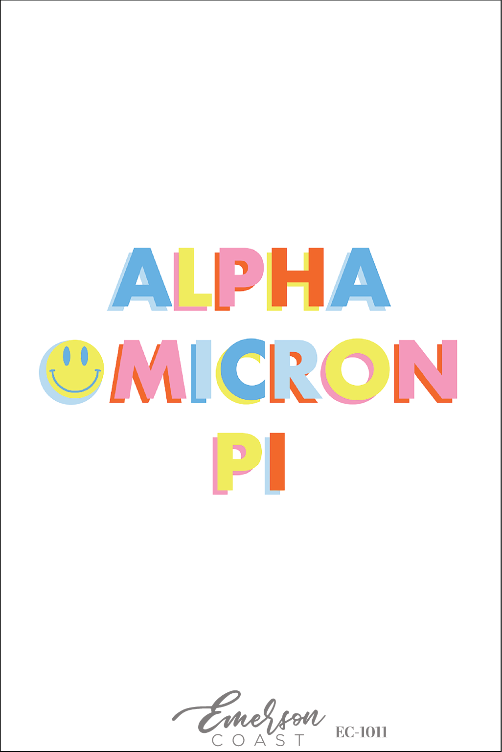 Alpha Omicron Pi University Of Louisiana Lafayette Colorful Recruitment Tee