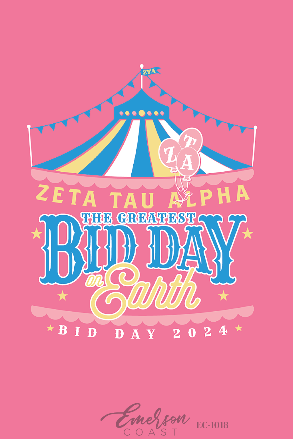 Zeta Tau Alpha Greatest Bid Day On Earth Bid Day T-Shirt