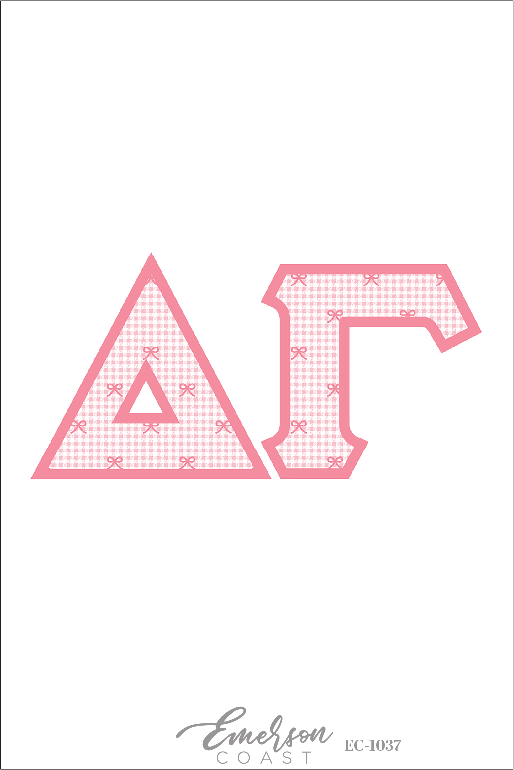 Delta Gamma Bow Pattern Greek Letters Bid Day T-Shirt