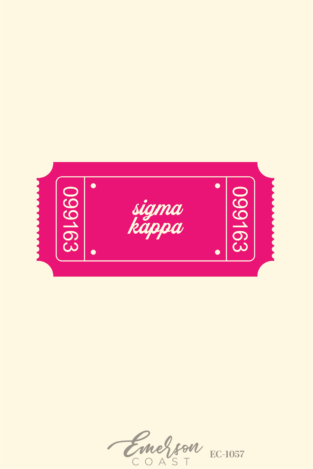 Sigma Kappa Admit One Ticket Bid Day Tote