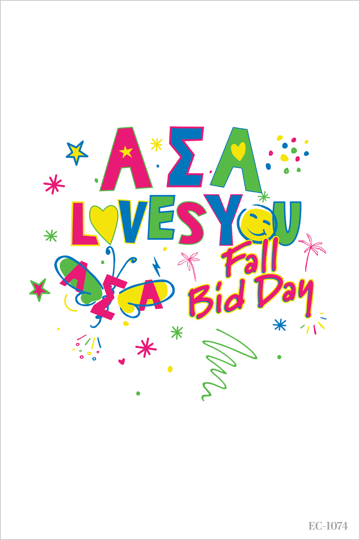 Alpha Sigma Alpha Loves You Doodle Bid Day Tee