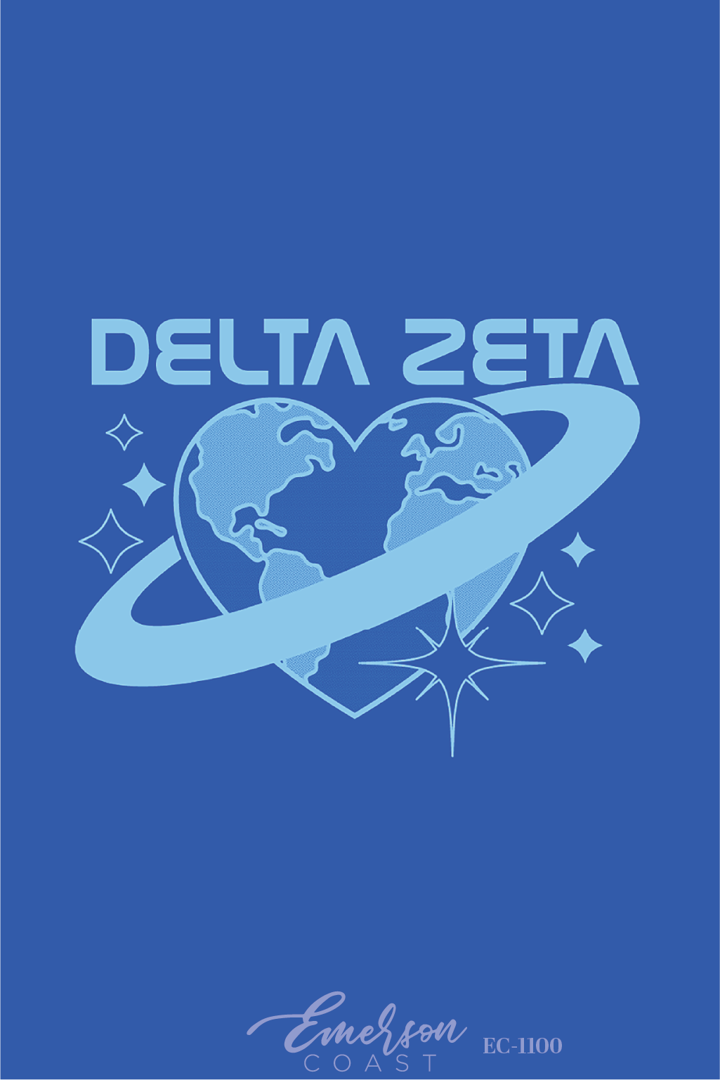Delta Zeta Heart Planet Bid Day T-Shirt
