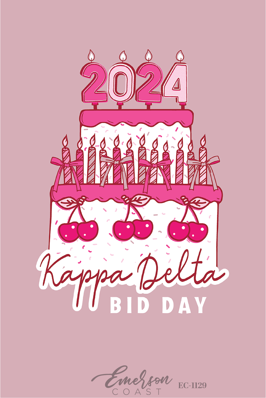 Kappa Delta Birthday Cake Bid Day T-Shirt