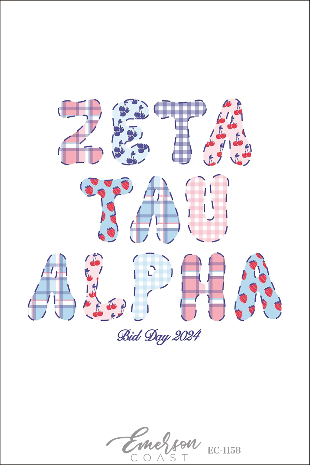 Zeta Tau Alpha Stitched By Sisterhood Bid Day T-Shirt