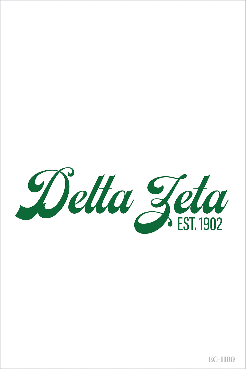 Delta Zeta Simple Green Script Recruitment Baby Tee