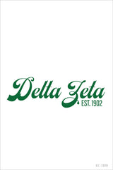 Delta Zeta Simple Green Script Recruitment Baby Tee