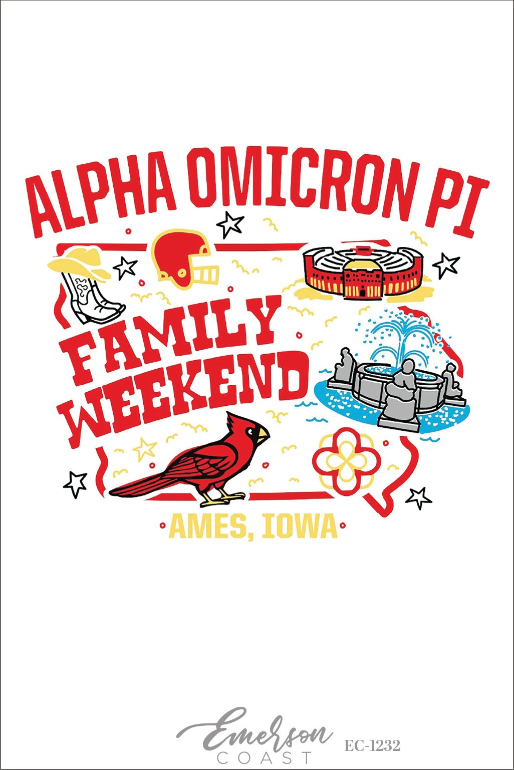 Alpha Omicron Pi Iowa State University Family Weekend T-Shirt