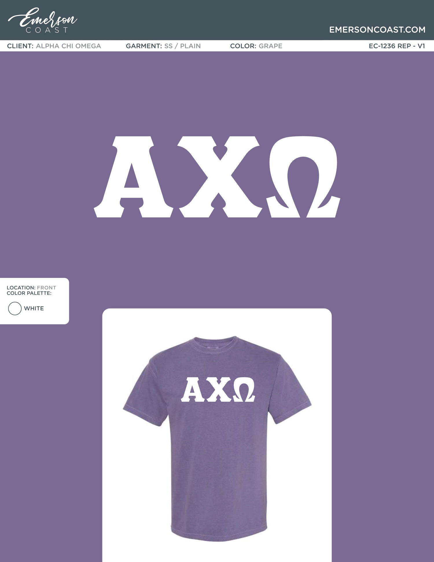 EC-1236 REP Alpha Chi Omega Augusta University Jersey 2024-PR