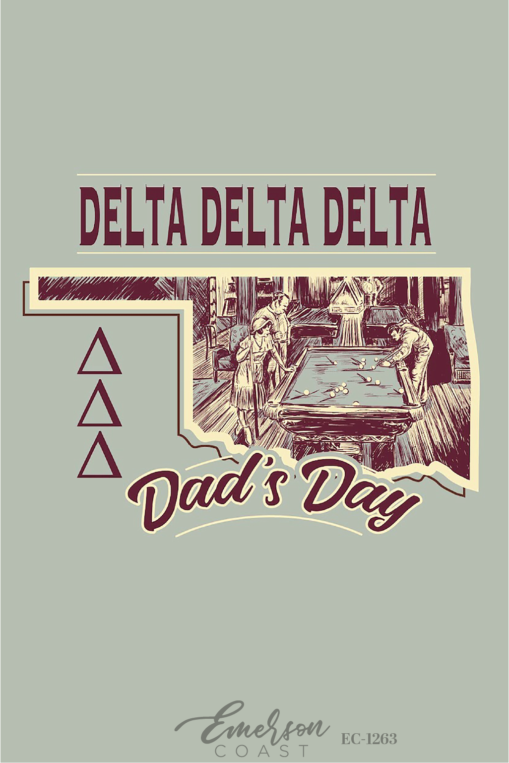 Delta Delta Delta Oklahoma State University Dad's Day Billiards T-Shirt