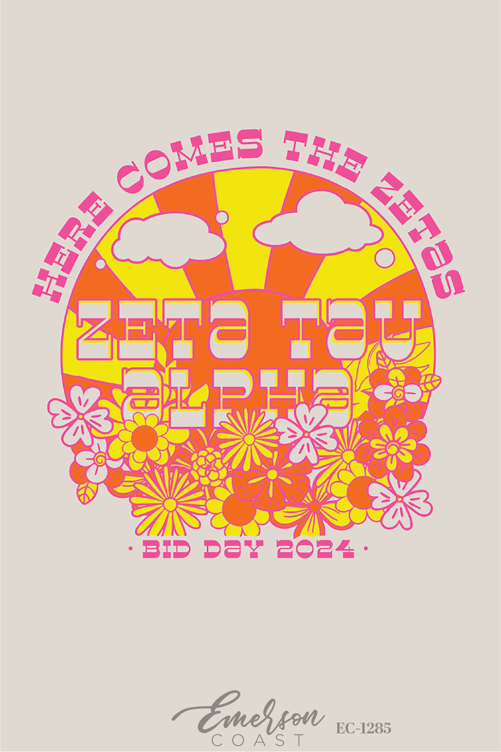 Zeta Tau Alpha Here Comes The Sun Bid Day T-Shirt