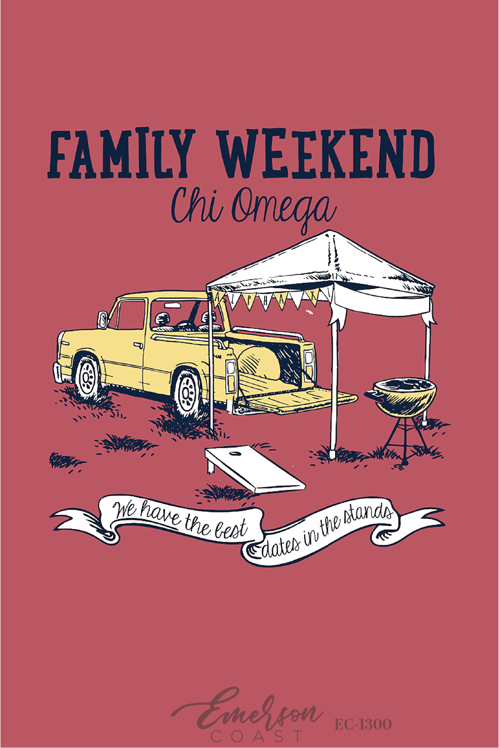 Chi Omega McNeese State University Tailgate Tent Family Weekend T-Shirt