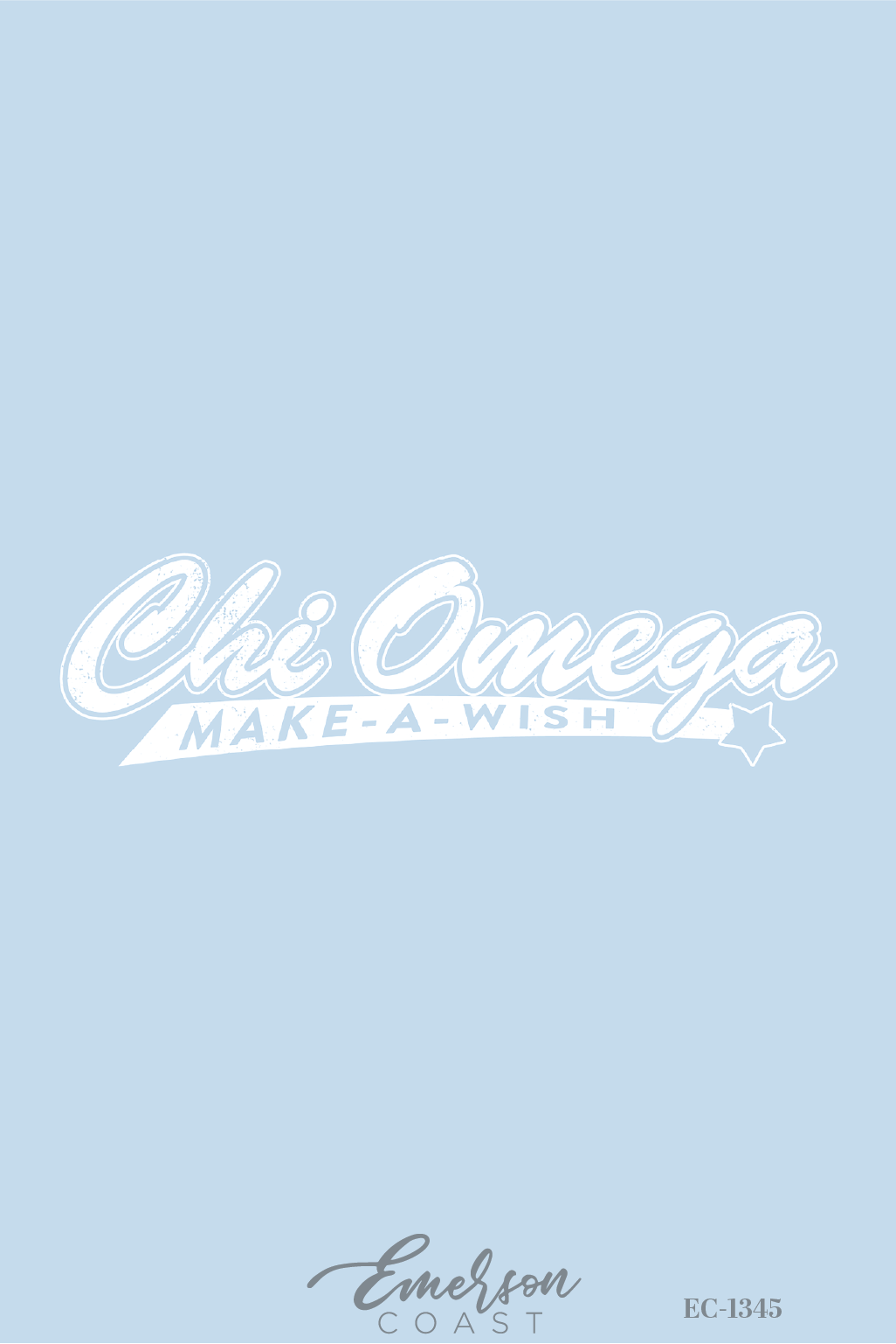 Chi Omega Light Blue Make A Wish Philanthropy T-Shirt