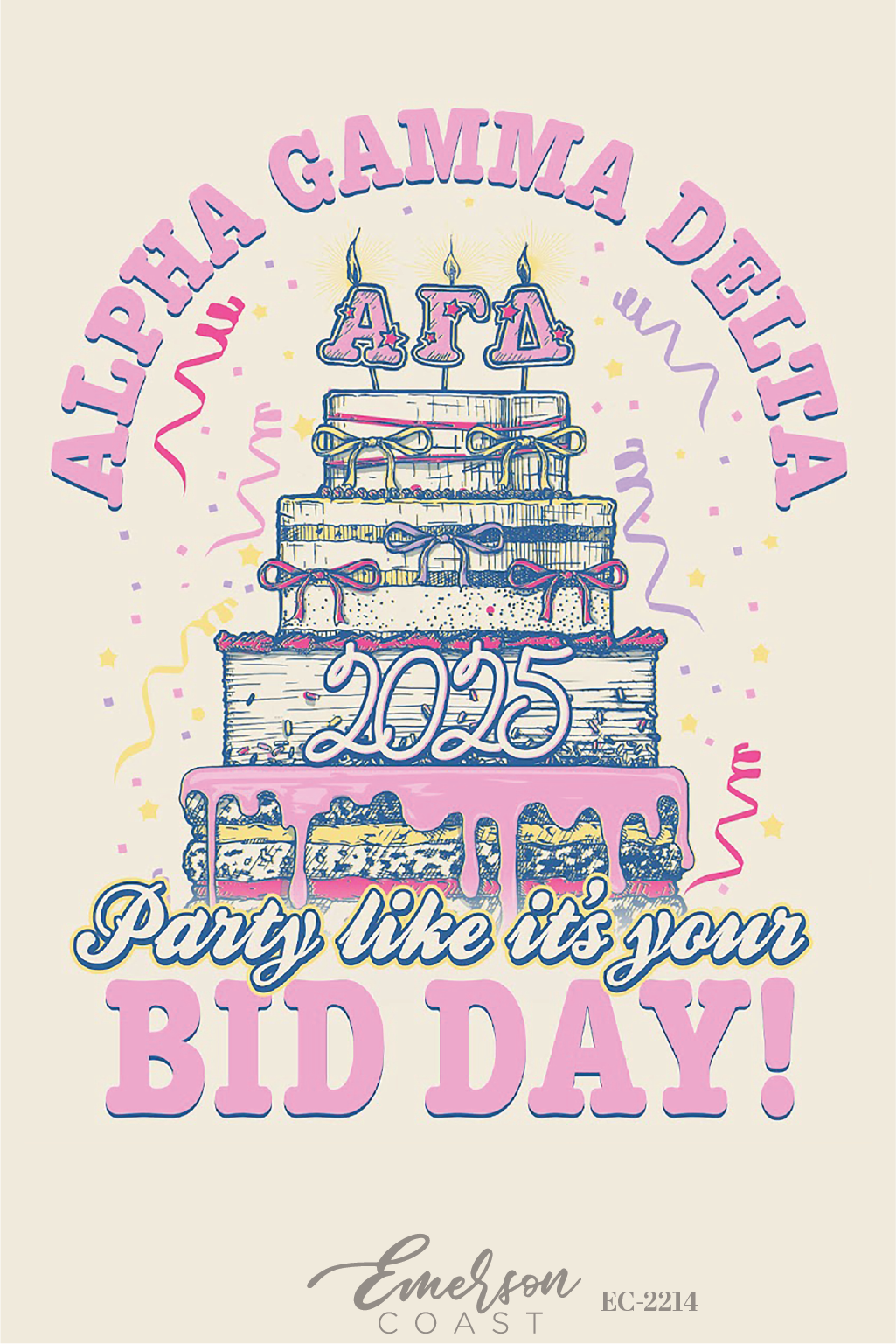 Alpha Gamma Delta Party Like Its Your Bid Day T-Shirt