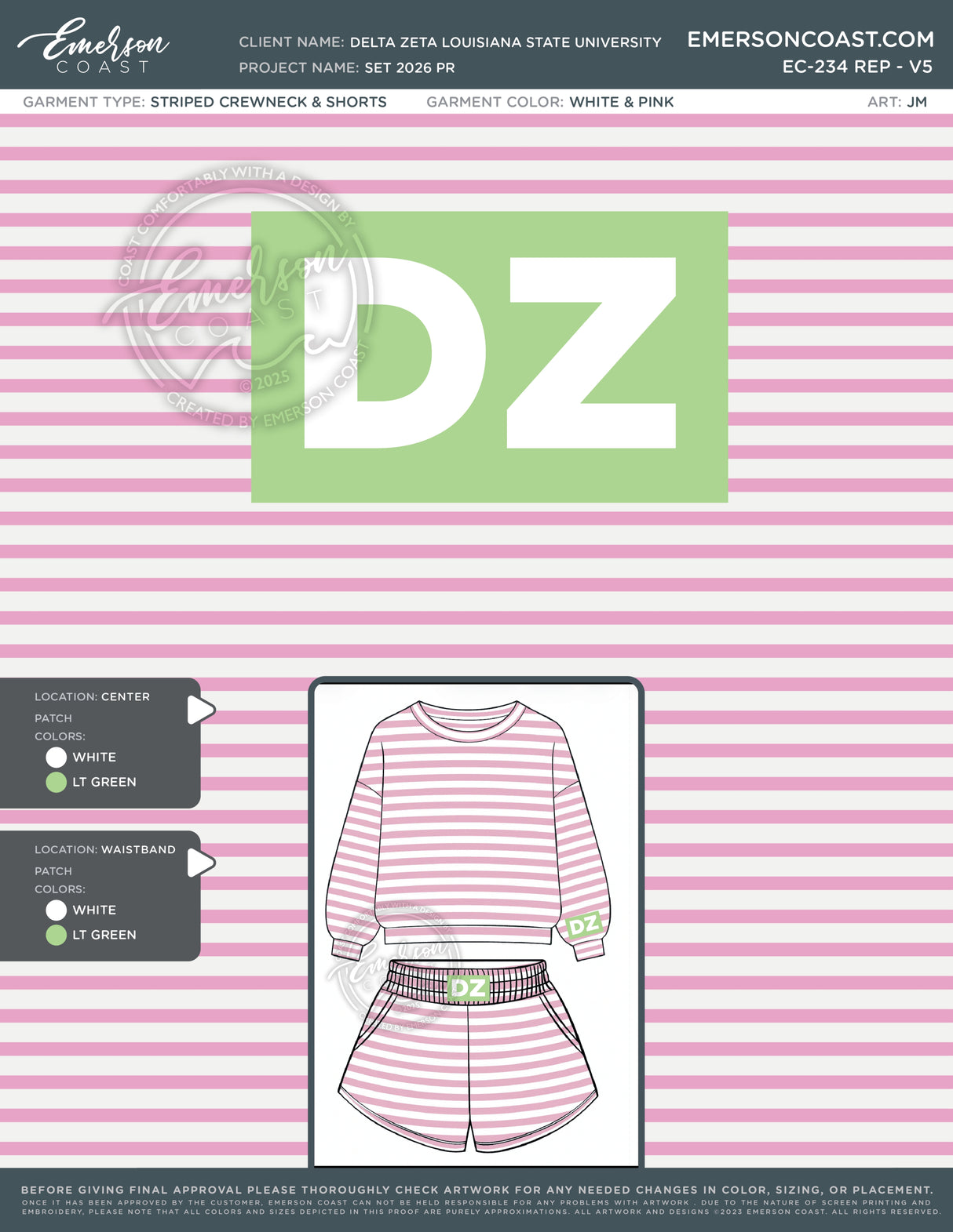 EC-234 REP Delta Zeta Louisiana State University Set 2026 PR