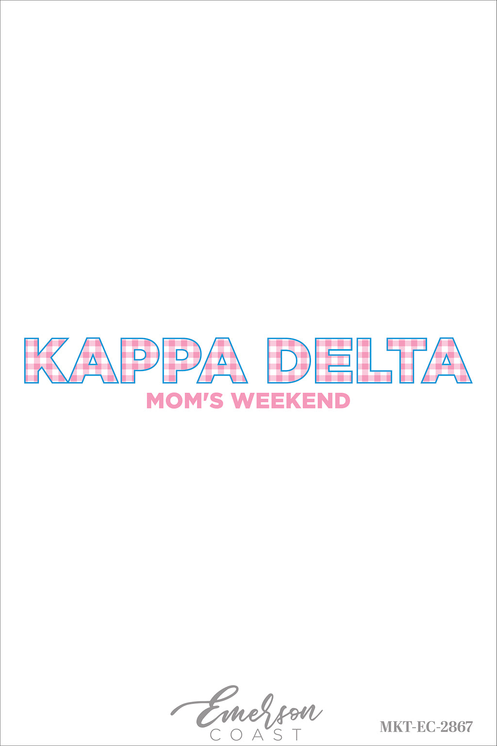 Kappa Delta Texas Tech University Mom's Day Gingham Print Crewneck