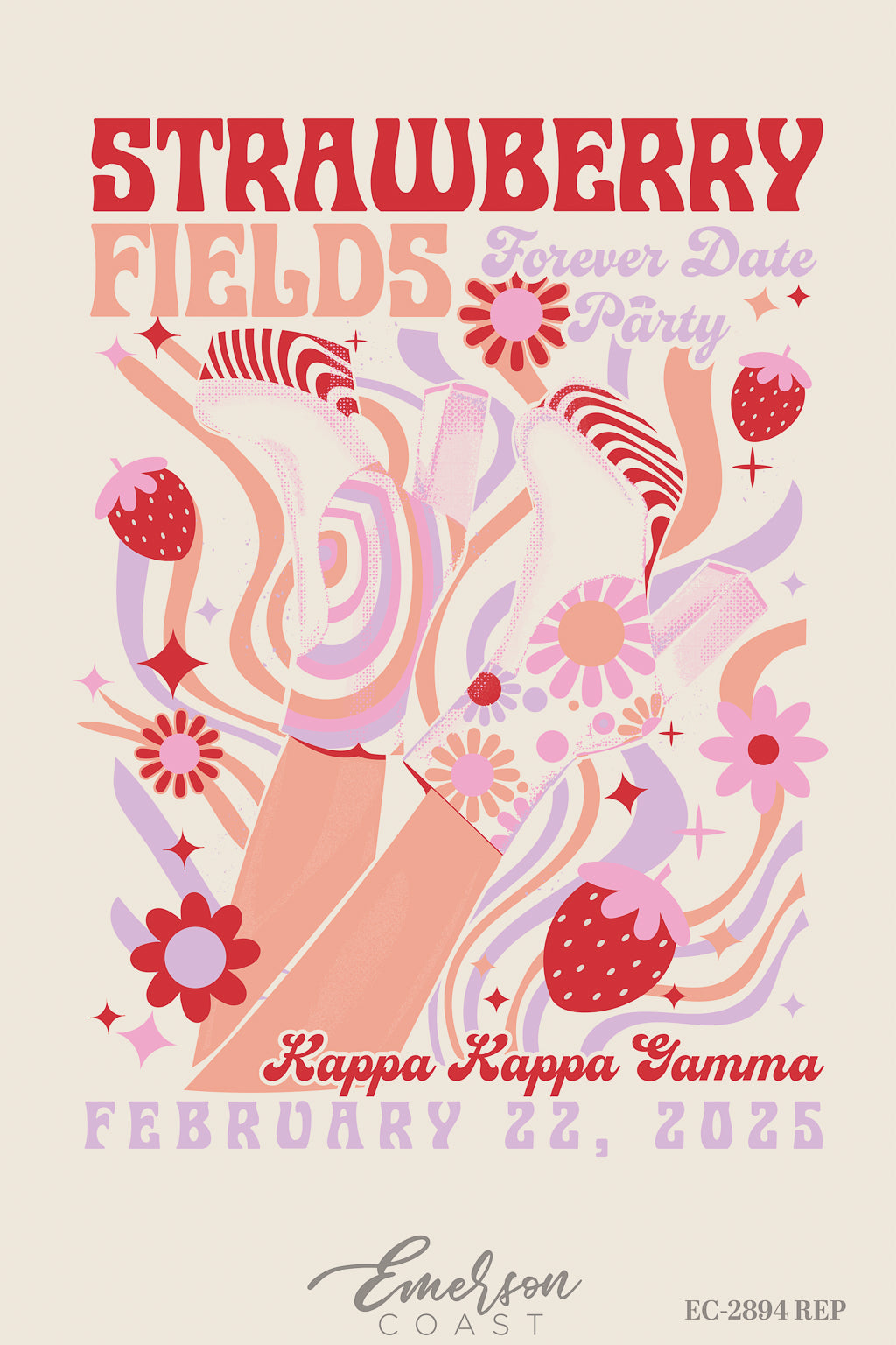 Kappa Kappa Gamma Virginia Tech University Strawberry Fields Date Party Tee