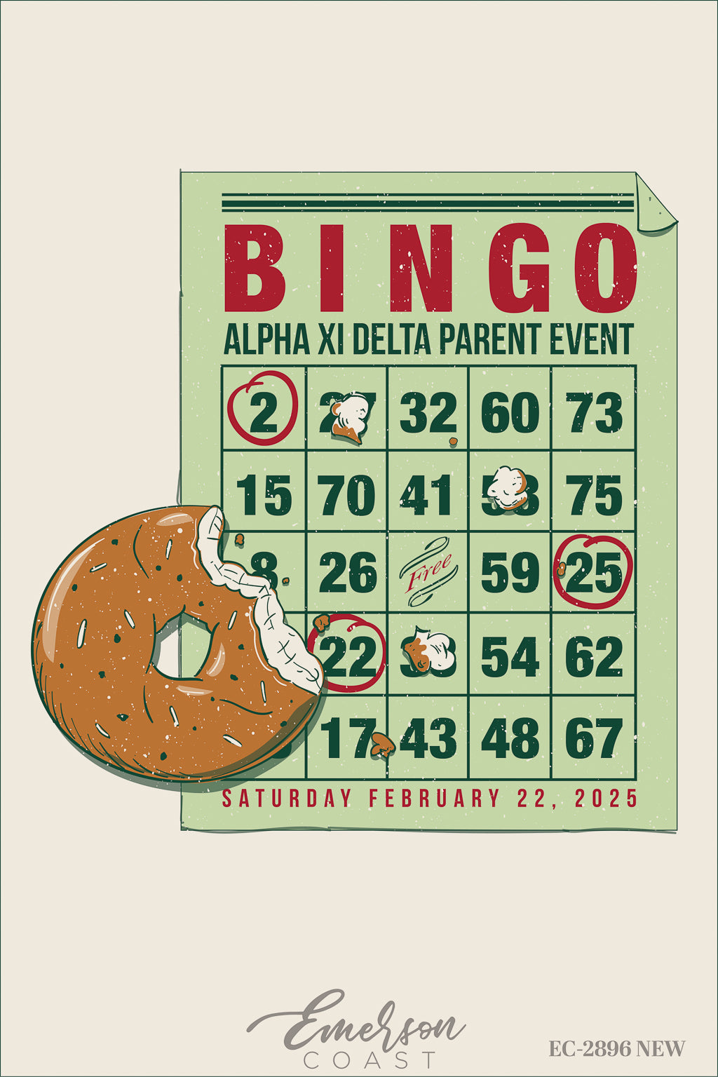 Alpha Xi Delta University of Alabama at Birmingham Bingo Parent Event Tee