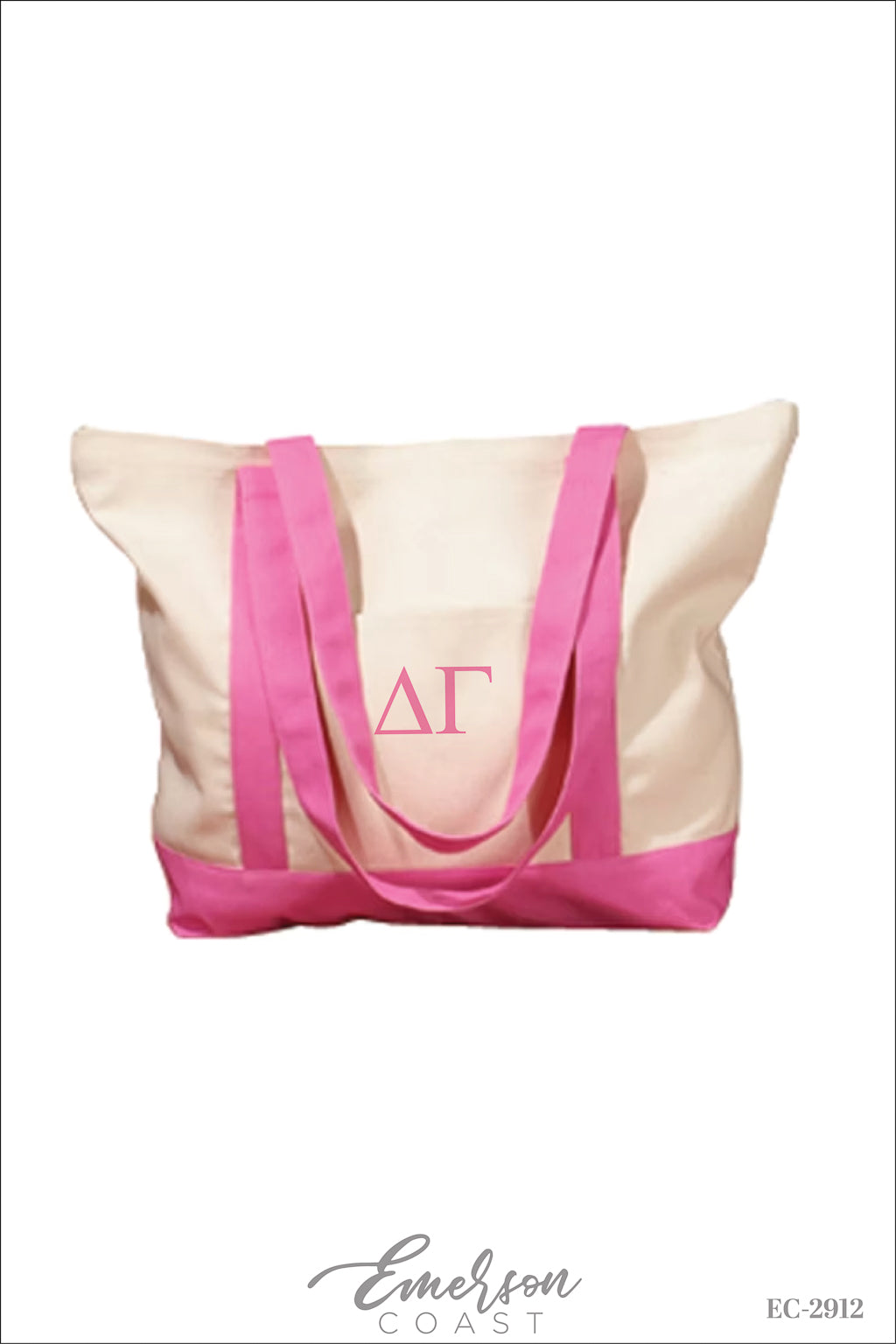Delta Gamma Pink Greek Letter Tote