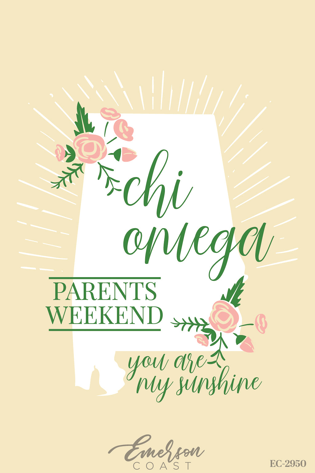 Chi Omega Troy University You Are My Sunshine Parents Weekend Tshirt