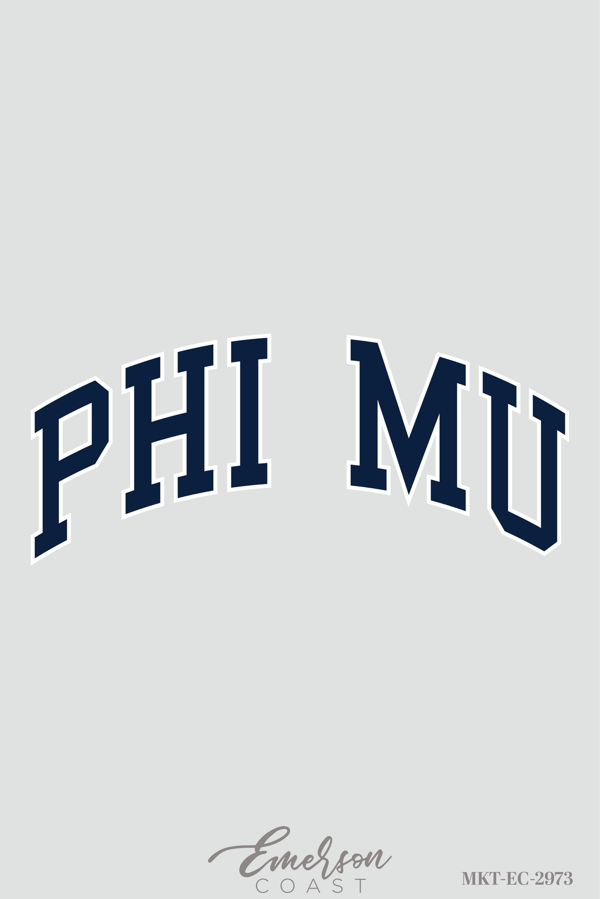 Phi Mu Ash Gray Varsity PR Crewneck