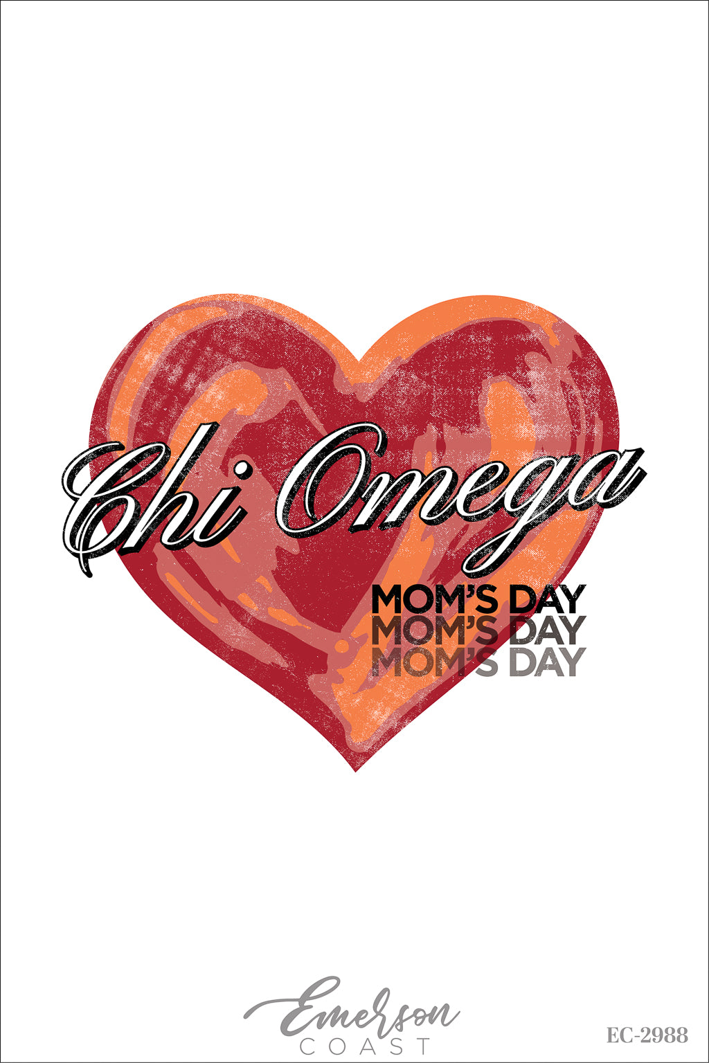 Chi Omega Emporia State University Mom's Day Heart T