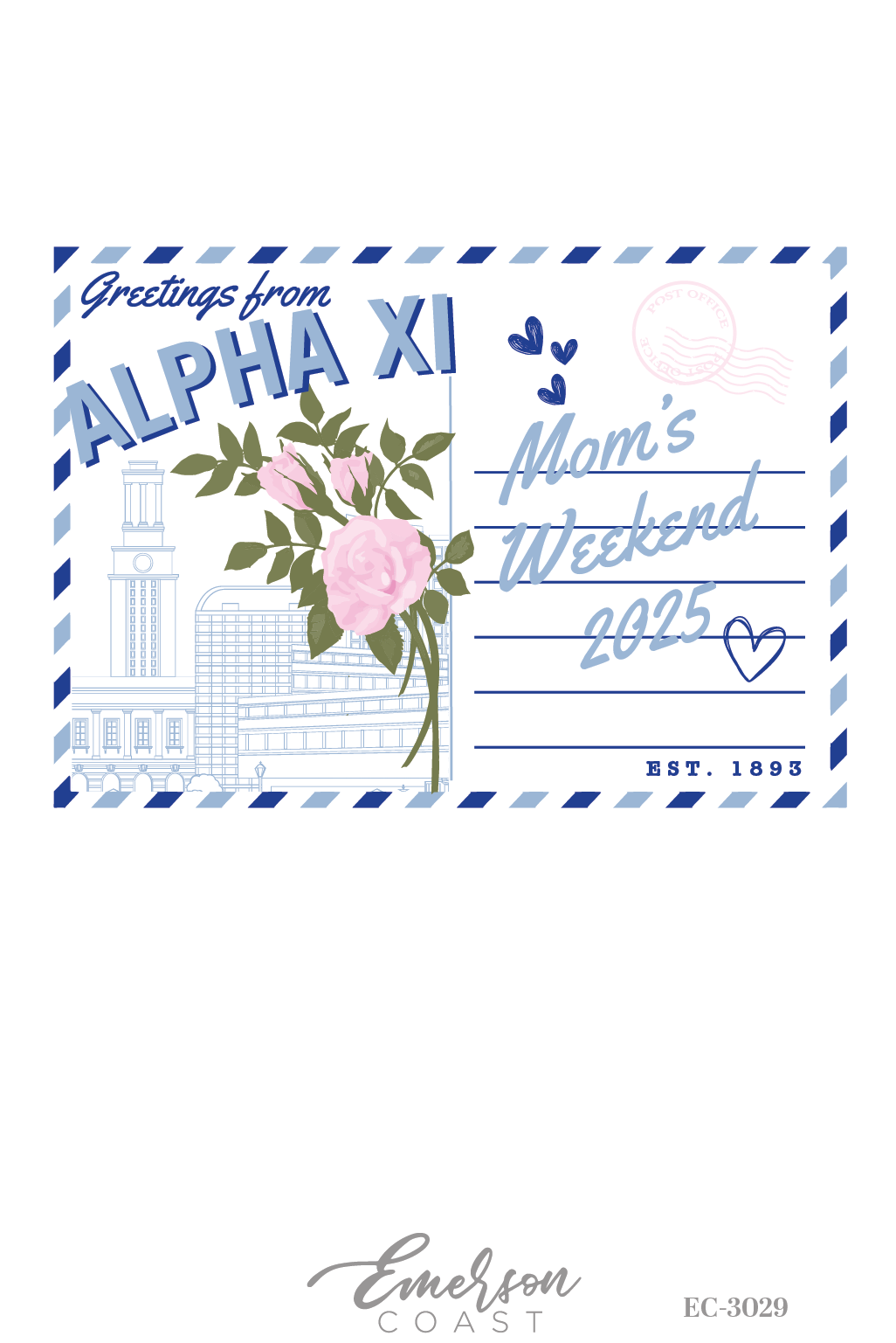 Alpha Xi Delta University of Texas at Austin Greetings From Mom's Weekend Tee