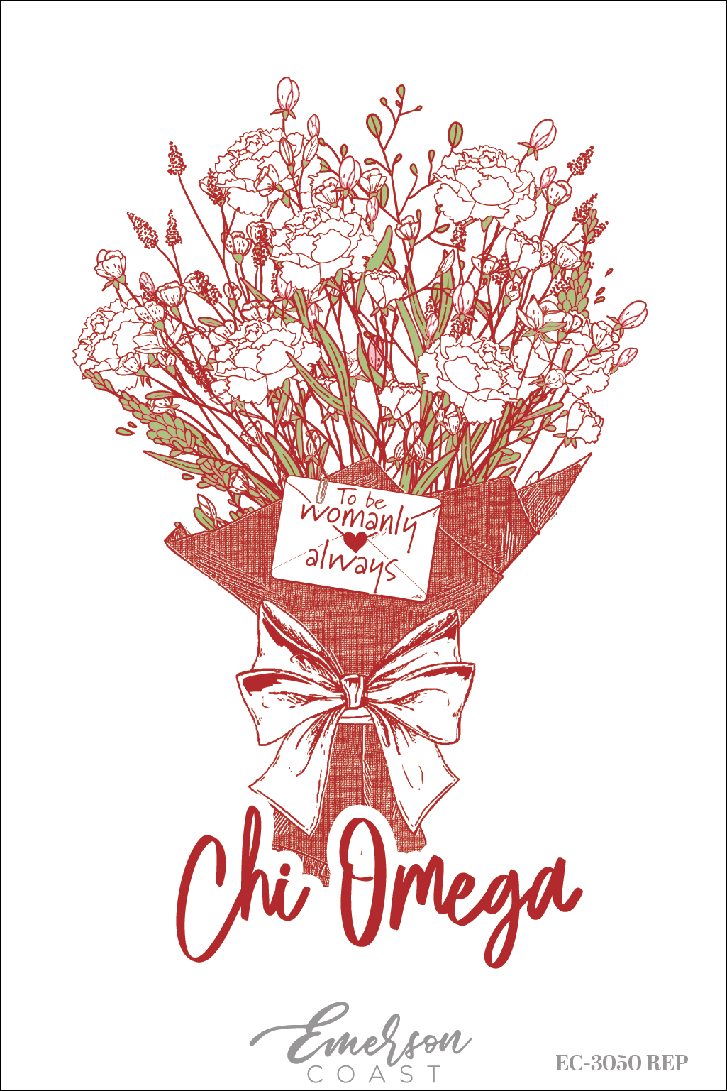 Chi Omega Emporia State University Mom's Day Flower Bouquet Tee