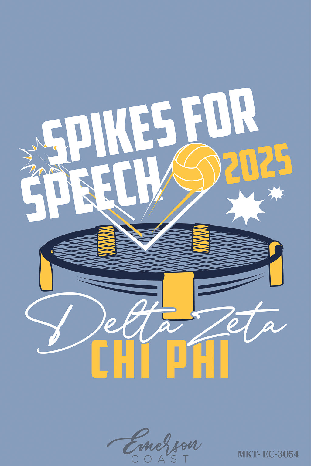 Delta Zeta Clemson University Spikes For Speech Philanthropy Tee