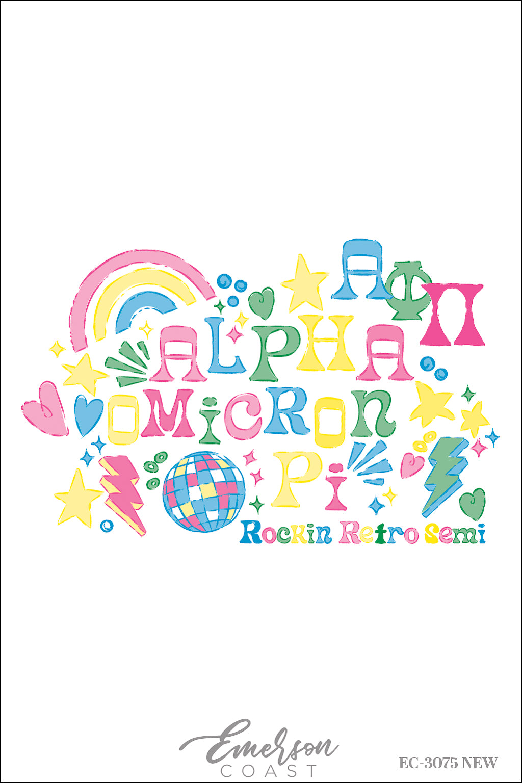 Alpha Omicron Pi Samford University Rockin Retro Semi Formal Tshirt