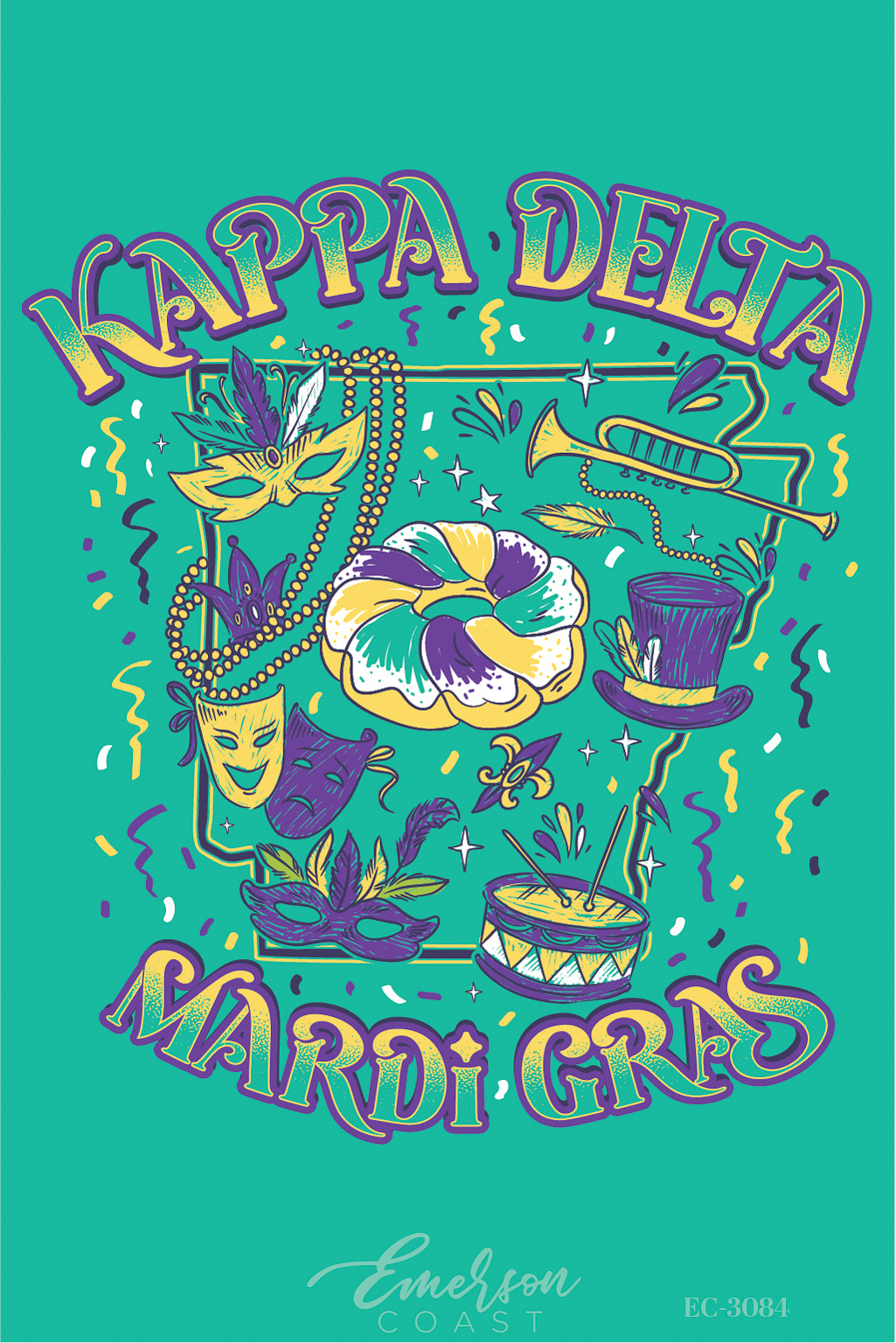 Kappa Delta University of Arkansas Mardi Gras Date Party Tee