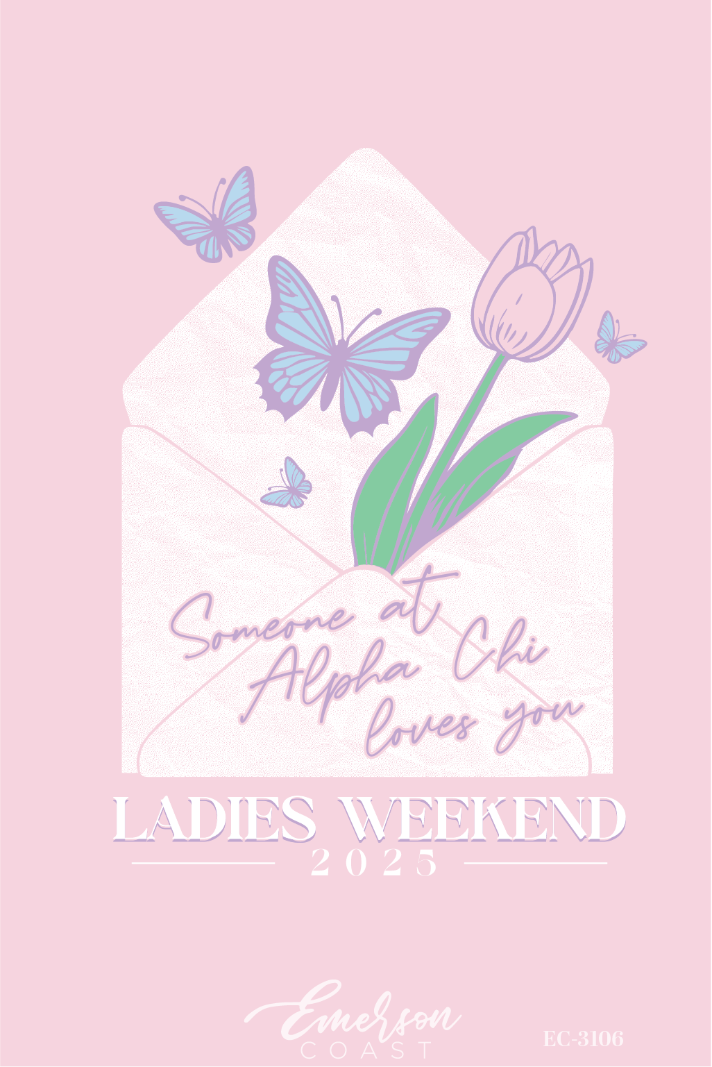 Alpha Chi Omega University of Iowa Ladies Weekend Envelope Tee