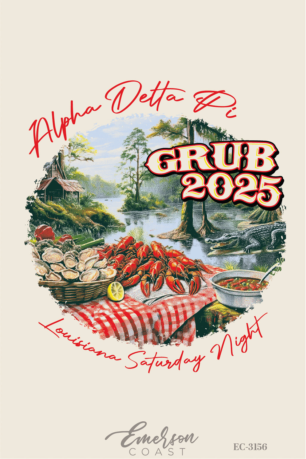 Alpha Delta Pi University of Louisiana at Lafayette Grub Date Party Tee