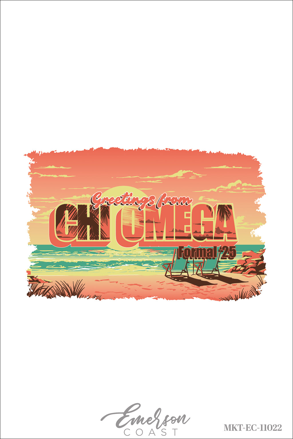 Chi Omega University of Central Florida Beach Sunset Formal Tshirt