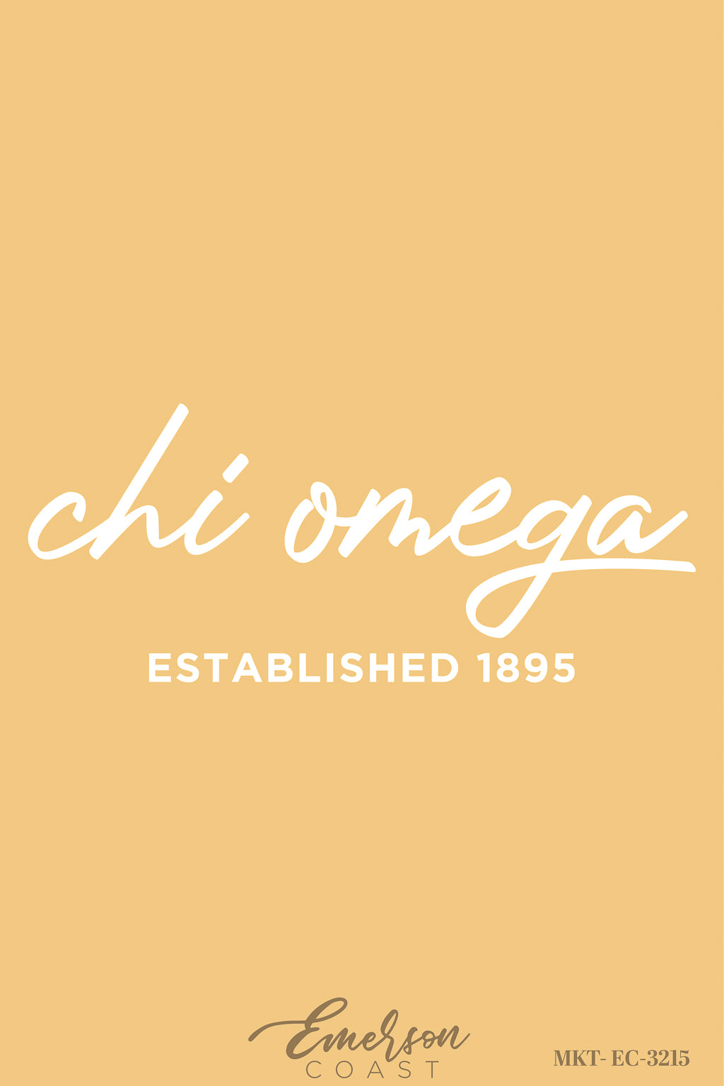 Chi Omega Yellow Simple Script Recruitment Tee