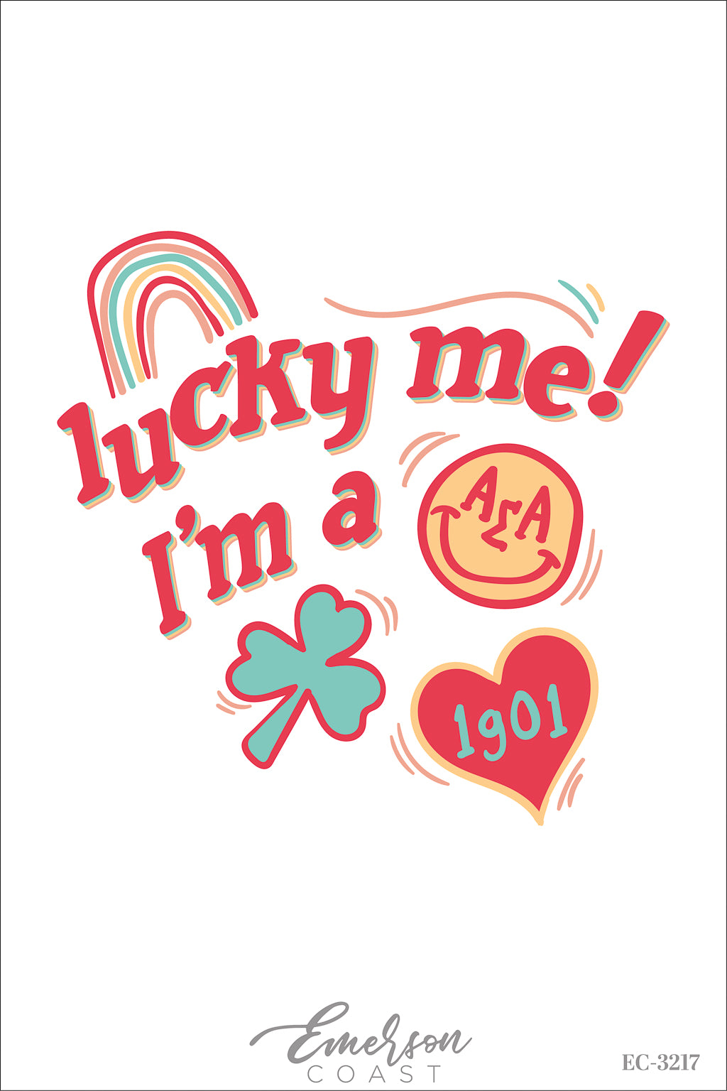 Alpha Sigma Alpha Lucky Me Colorful Bid Day Tee