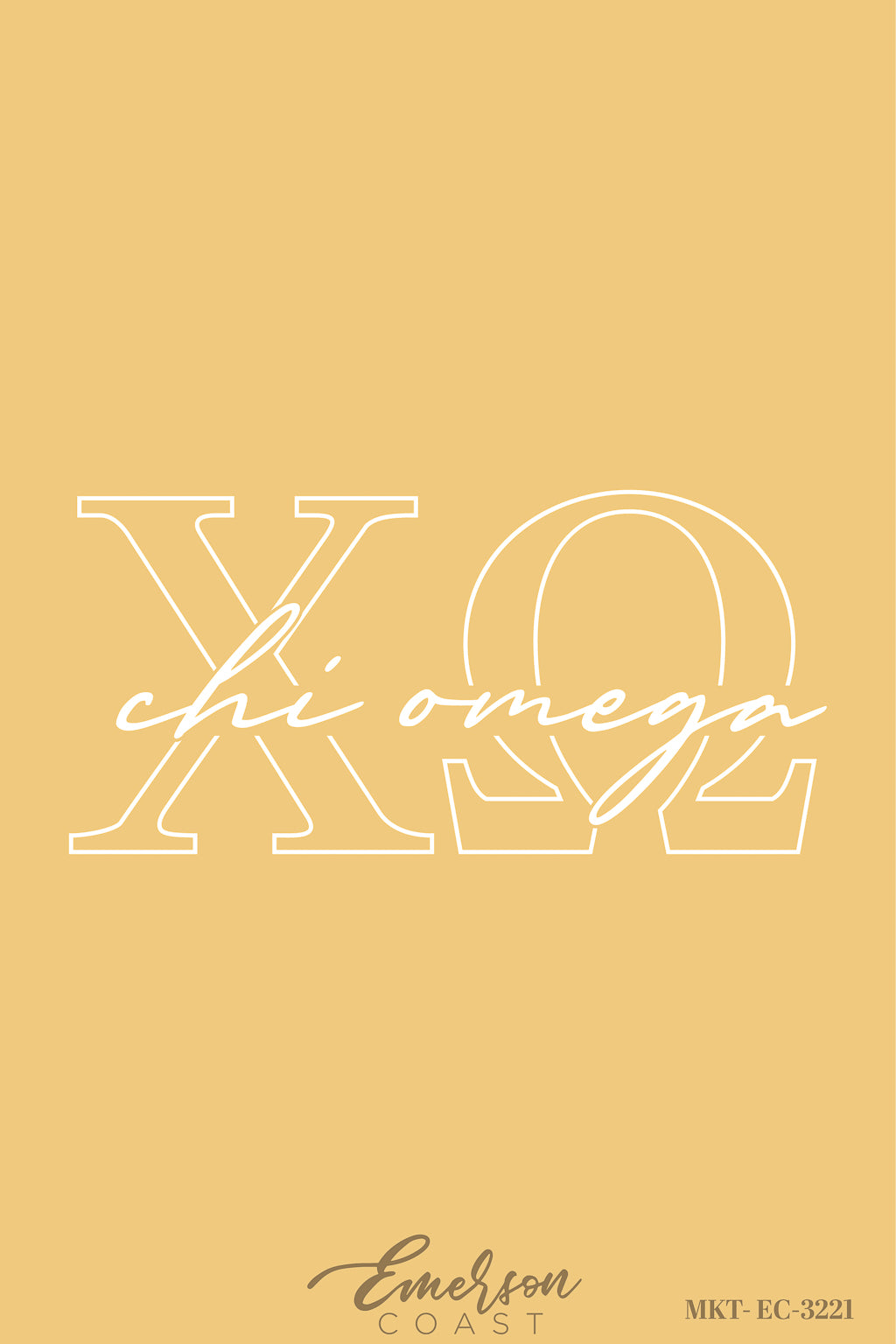 Chi Omega Yellow Greek Letter Recruitment Tee